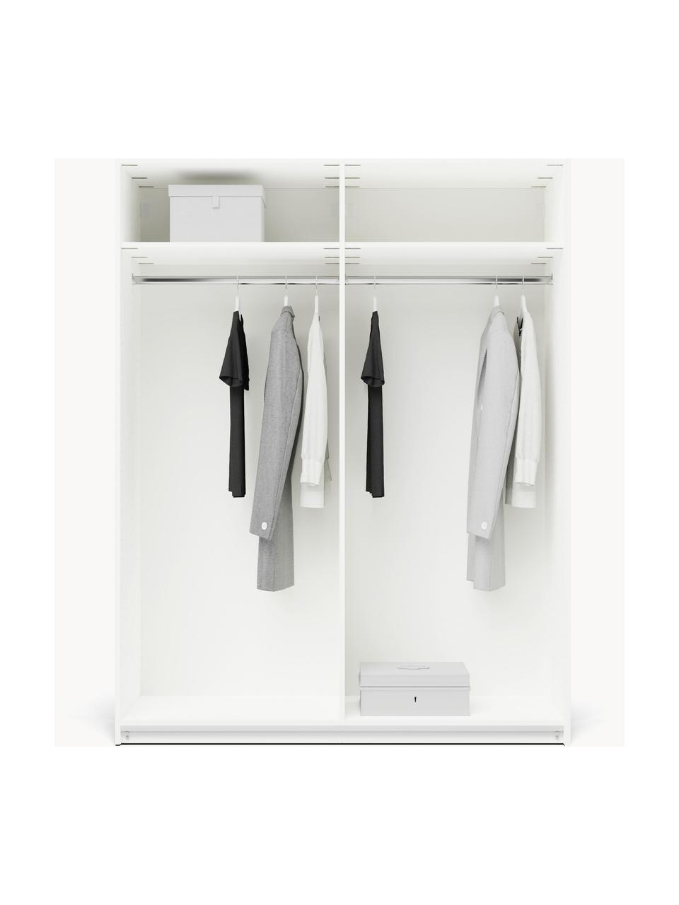 Modulární šatní skříň s posuvnými dveřmi Charlotte, šířka 150 cm, různé varianty, Bílá, Interiér Basic, Š 150 x V 200 cm