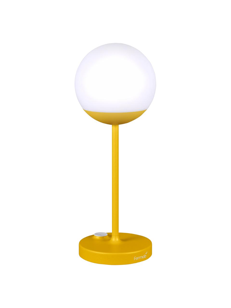 Mobiele outdoor LED lamp Mooon, Lampenkap: kunststof, Geel, Ø 15 x H 41 cm