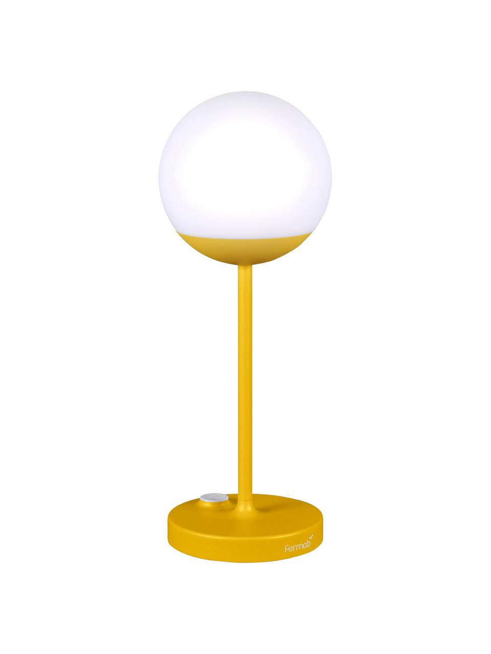 Mobile LED-Aussentischlampe Mooon, Lampenschirm: Kunststoff, Gelb, Ø 15 x H 41 cm
