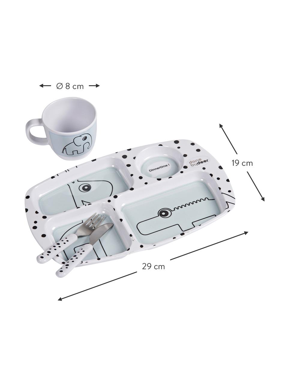 Servizio da tavola Happy Dots 4 pz, Blu, Set in varie misure