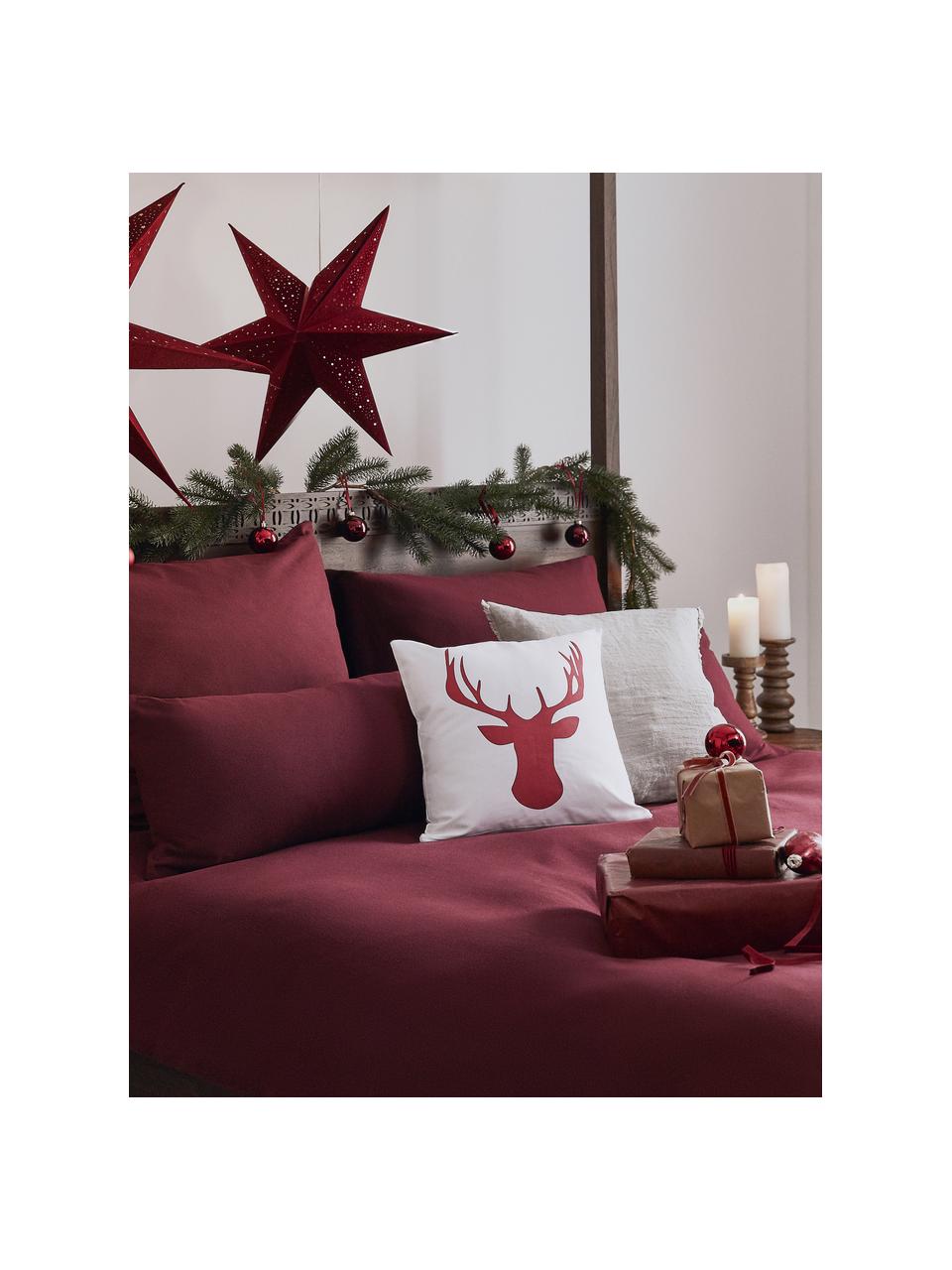 Housse de coussin 40x40 Noël Deer, Pourpre, écru