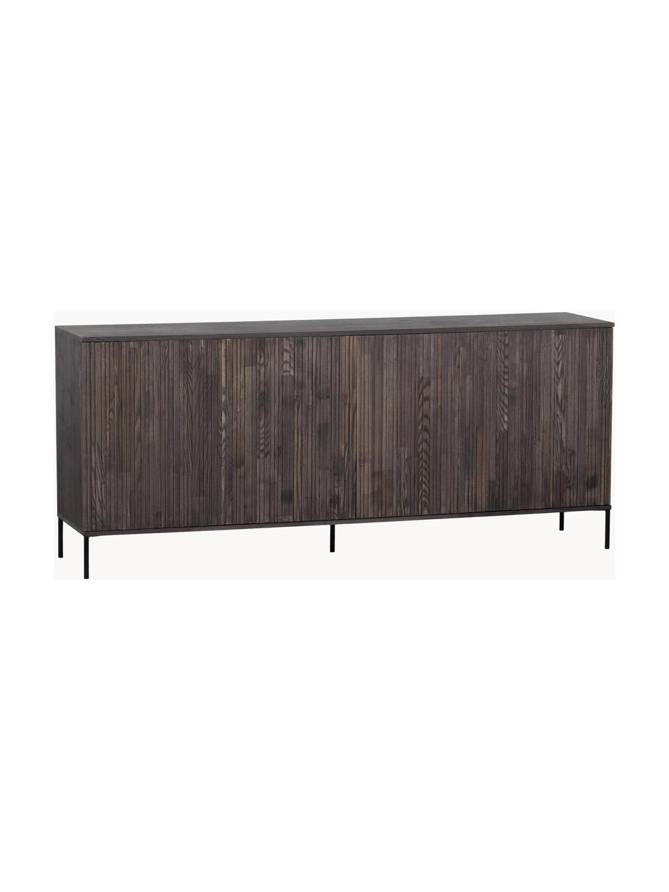 Sideboard Avourio mit geriffelter Front aus Eschenholz, 4-türig, Korpus: Eschenholz, FSC-zertifizi, Eschenholz, B 200 x H 85 cm