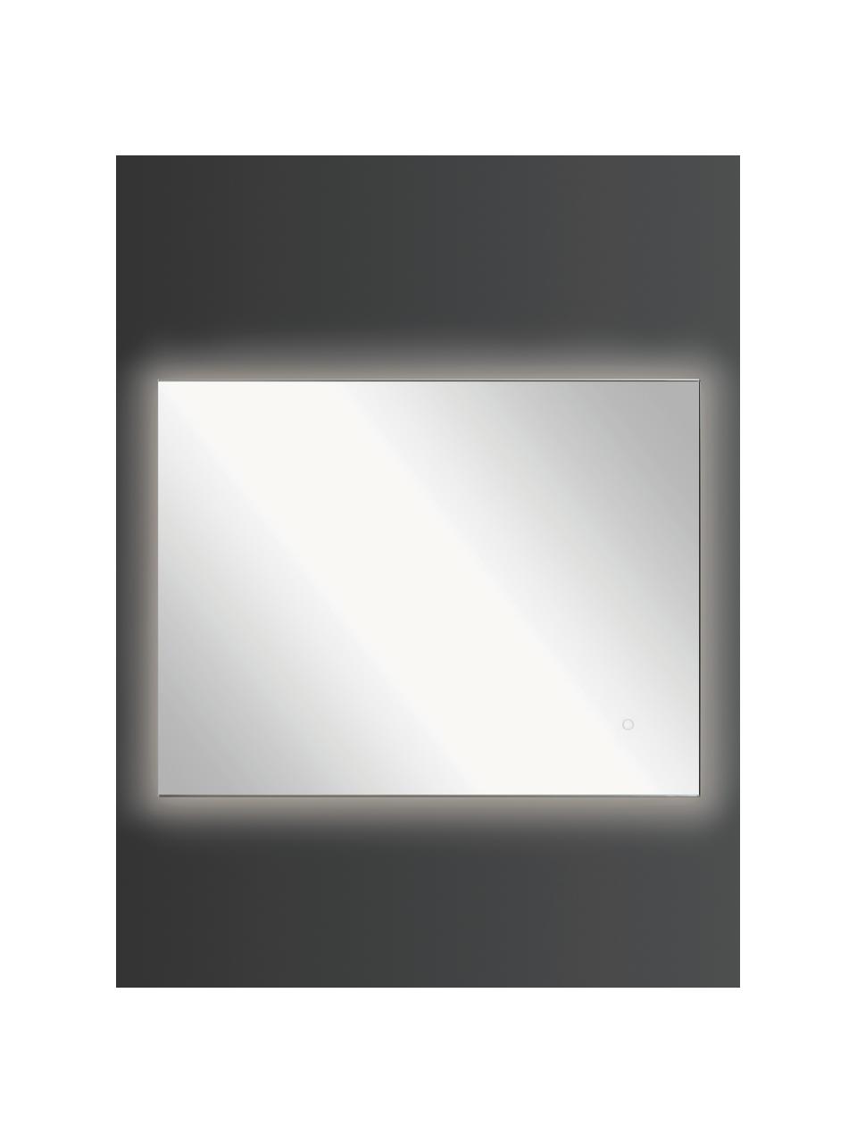 Lijstloze wandspiegel Galaxy met LED-verlichting, diverse maten, Spiegelglas, Zilverkleurig, B 70 x H 60 cm
