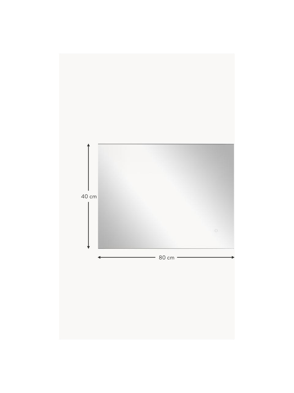Miroir mural LED sans cadre Galaxy, tailles variées, Verre miroir, Argenté, larg. 70 x haut. 60 cm