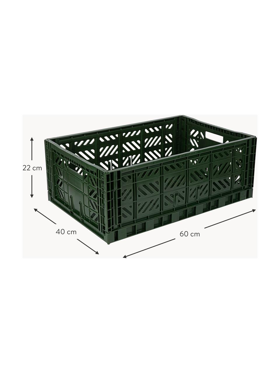 Skládací úložný box Maxi, Š 60 cm, Umělá hmota, Zelená, Š 60 cm, H 40 cm