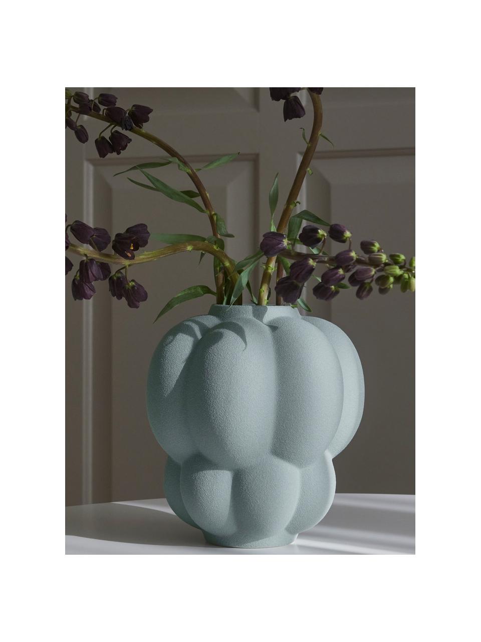 Keramik-Vase Uva, H 22 cm, Keramik, Graublau, Ø 20 x H 22 cm