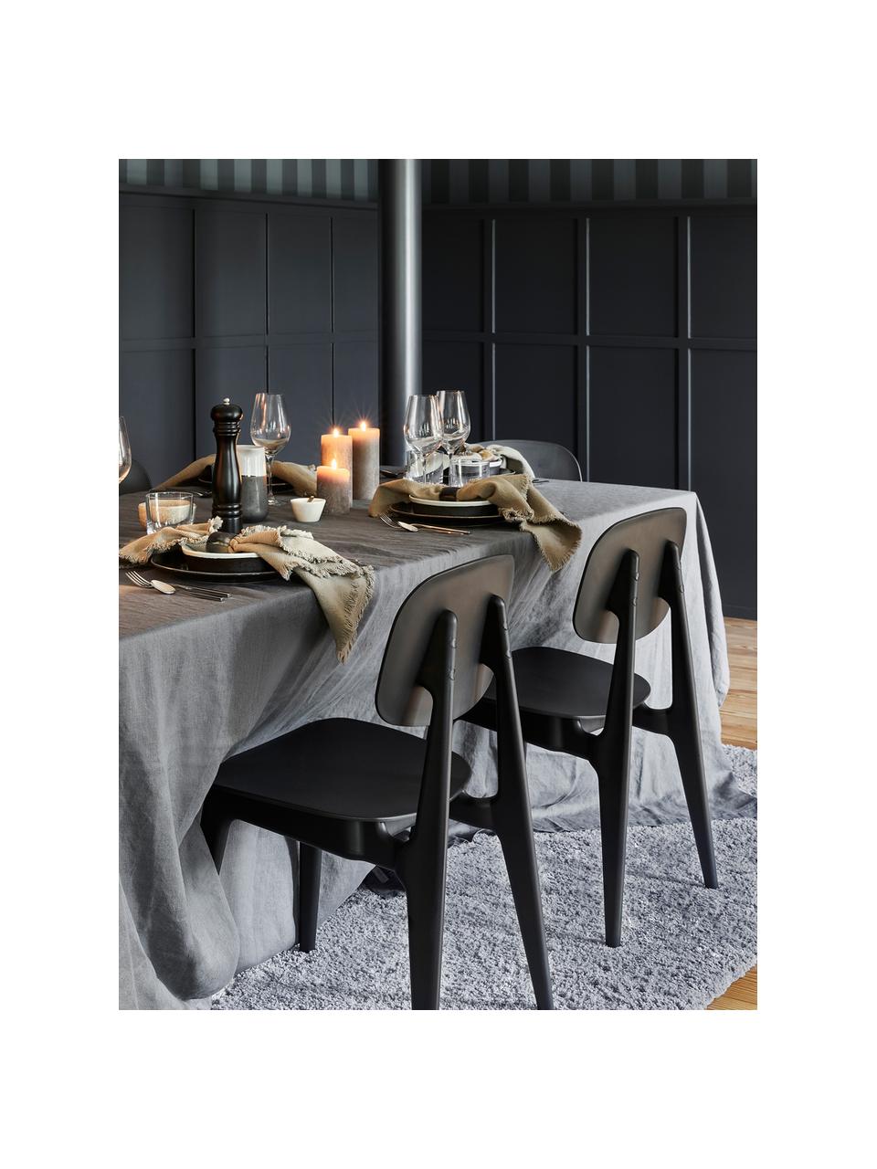Plastová stolička Smilla, 2 ks, Matná čierna, Š 43, H 49 cm