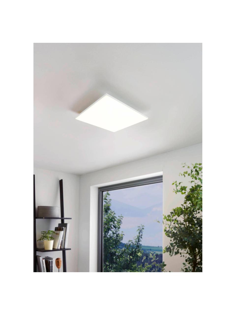 Kleines Dimmbares LED-Panel Turcona mit Farbwechsel und Fernbedienung, Lampenschirm: Aluminium, Diffusorscheibe: Kunststoff, Weiß, B 45 x H 6 cm