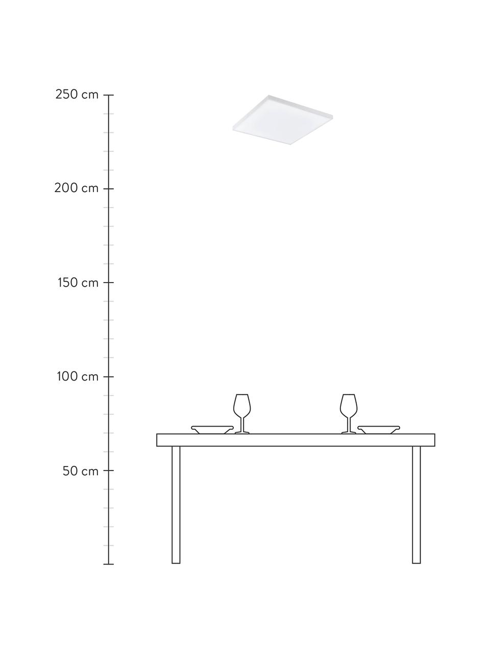Panel LED pequeño regulable Turcona, con mando a distancia, Pantalla: aluminio, Estructura: aluminio, Blanco, An 30 x Al 6 cm