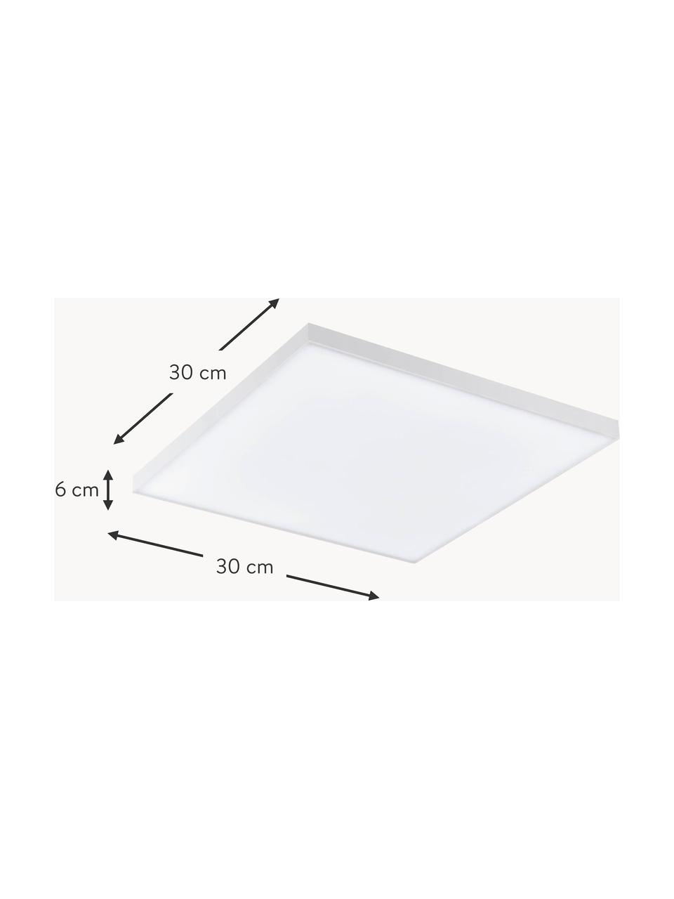 Klein dimbaar LED paneel Turcona met kleurverandering en afstandsbediening, Lampenkap: aluminium, Diffuser: kunststof, Wit, B 30 x H 6 cm