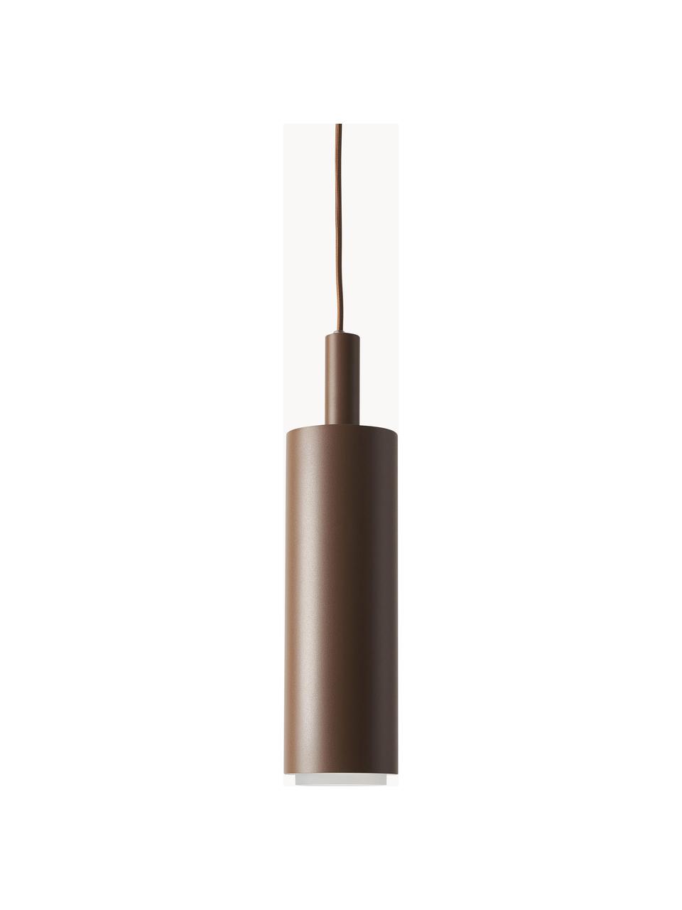Lampada a sospensione a LED in metallo Jari, Baldacchino: metallo verniciato a polv, Disco diffusore: acrilico, Baldacchino: metallo verniciato a polv, Marrone, Ø 10 x Alt. 30 cm