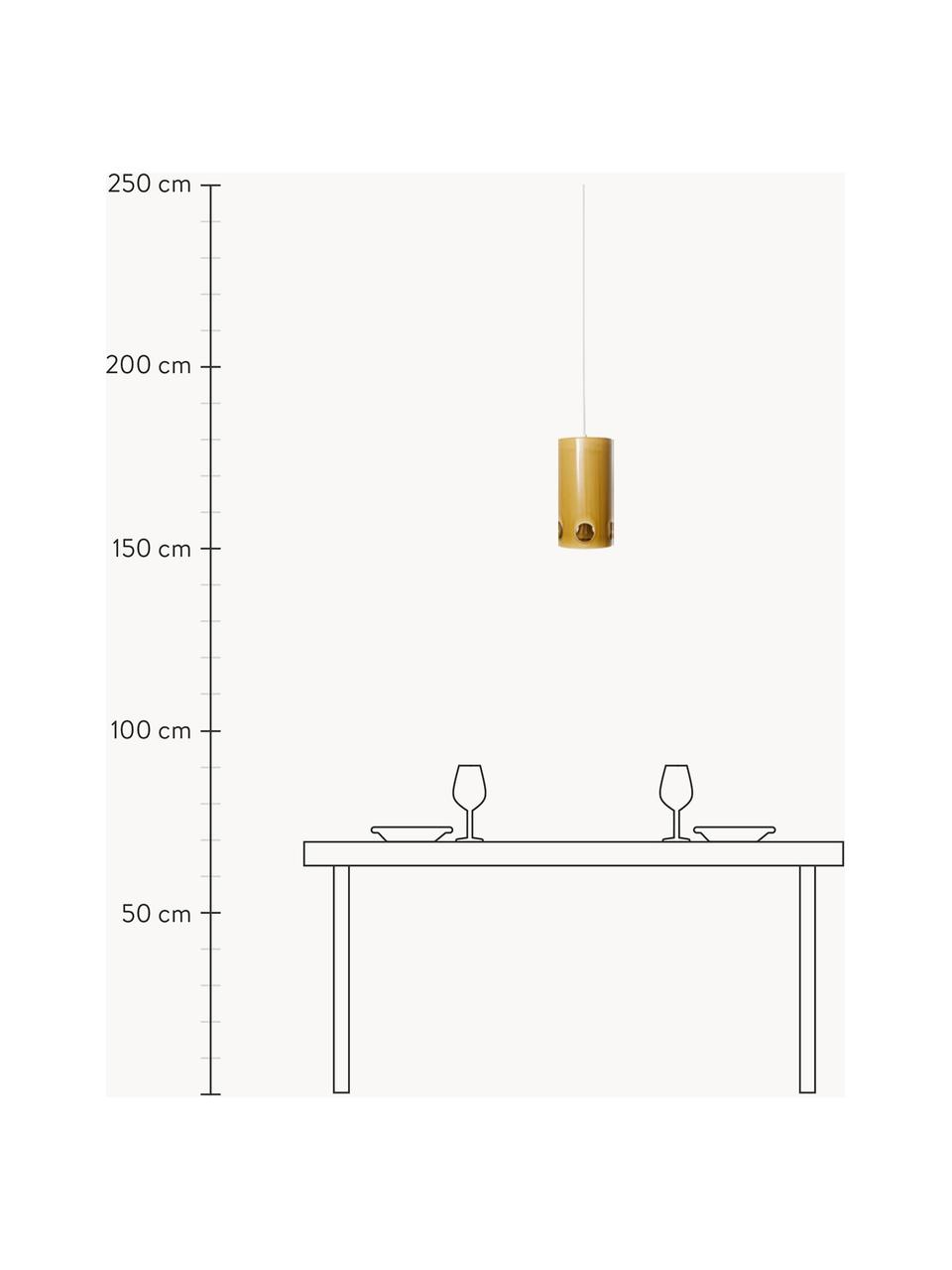 Handgemachte Pendelleuchte Mustard, Lampenschirm: Keramik, Senfgelb, Ø 15 x H 30 cm