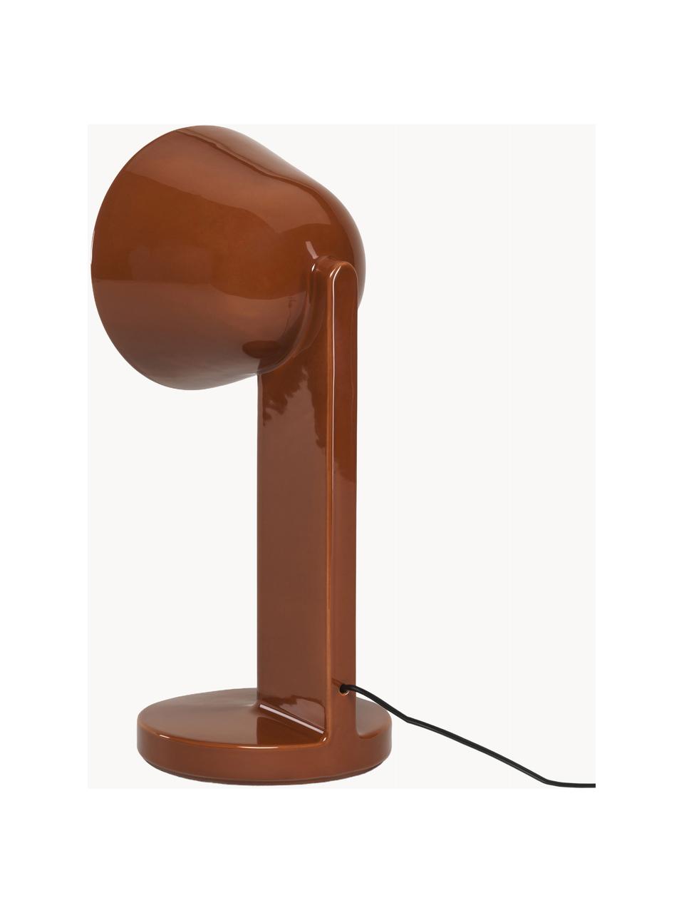 Lámpara de mesa grande regulable Ceramique Side, Cerámica, Rojo cobrizo, Ø 21 x Al 50 cm