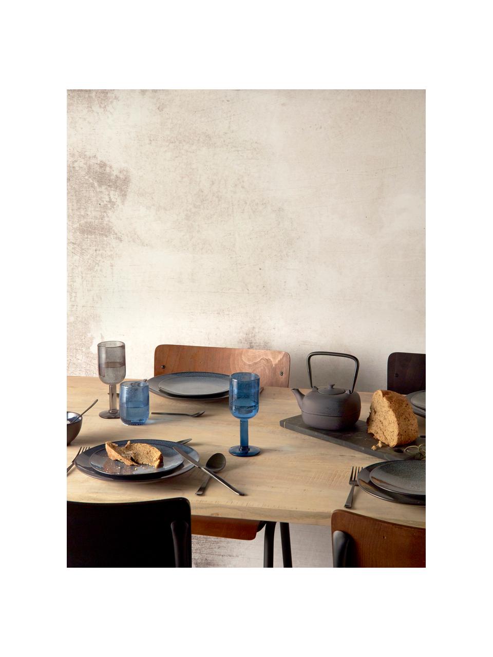 Assiettes creuses grès cérame gris foncé Mirha, 4 pièces, Gris foncé