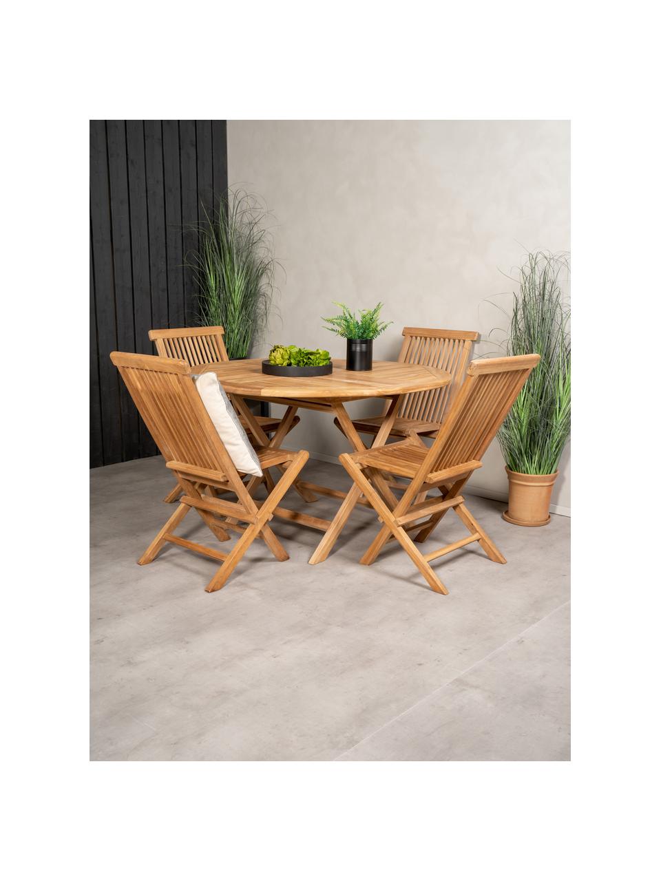 Set salotto da giardino in legno di teak Kenya 5 pz, Legno di teak, Set in varie misure