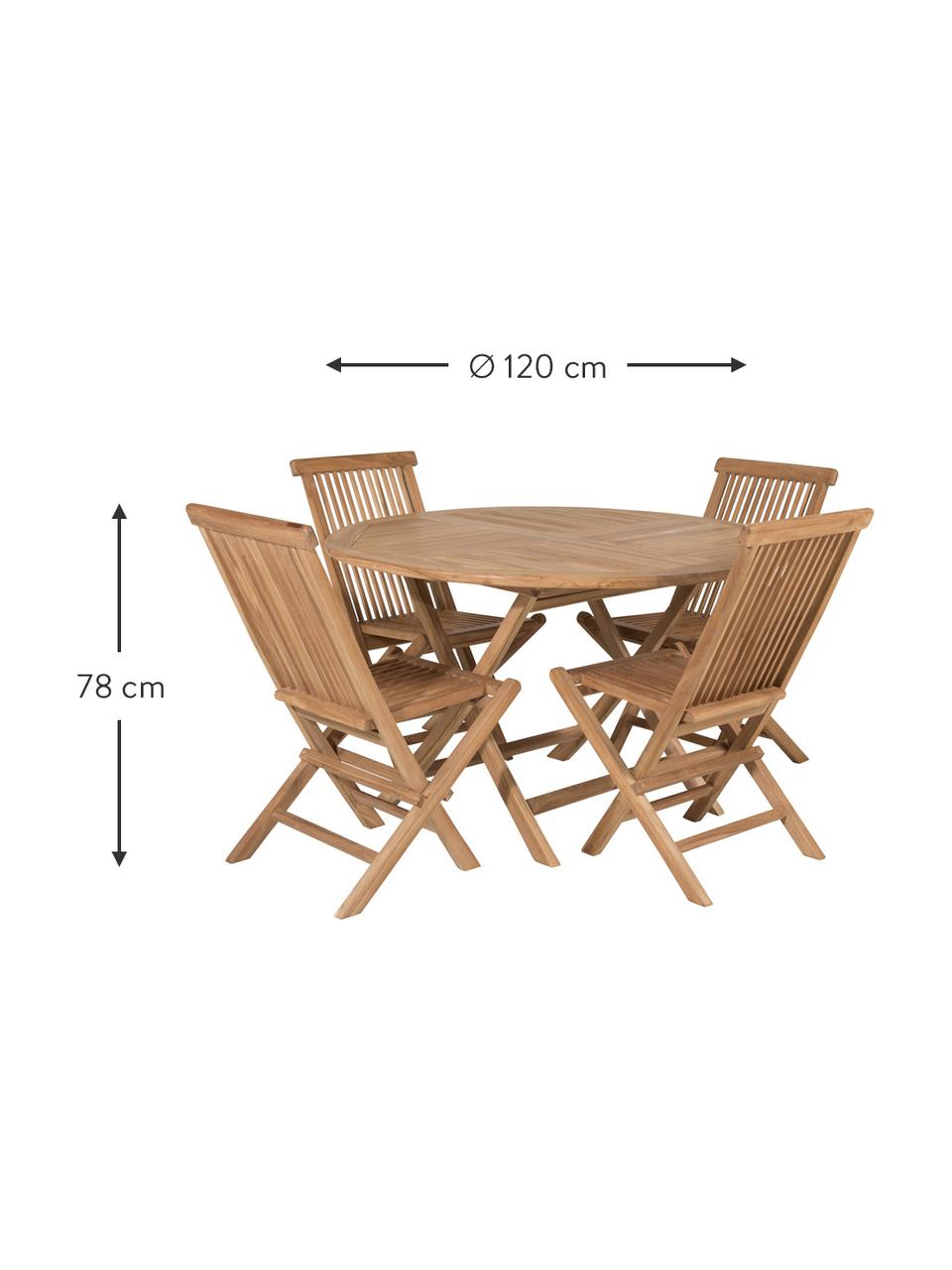 Gartenmöbel-Set Kenya aus Teakholz, 5-tlg., Teakholz, Set mit verschiedenen Größen