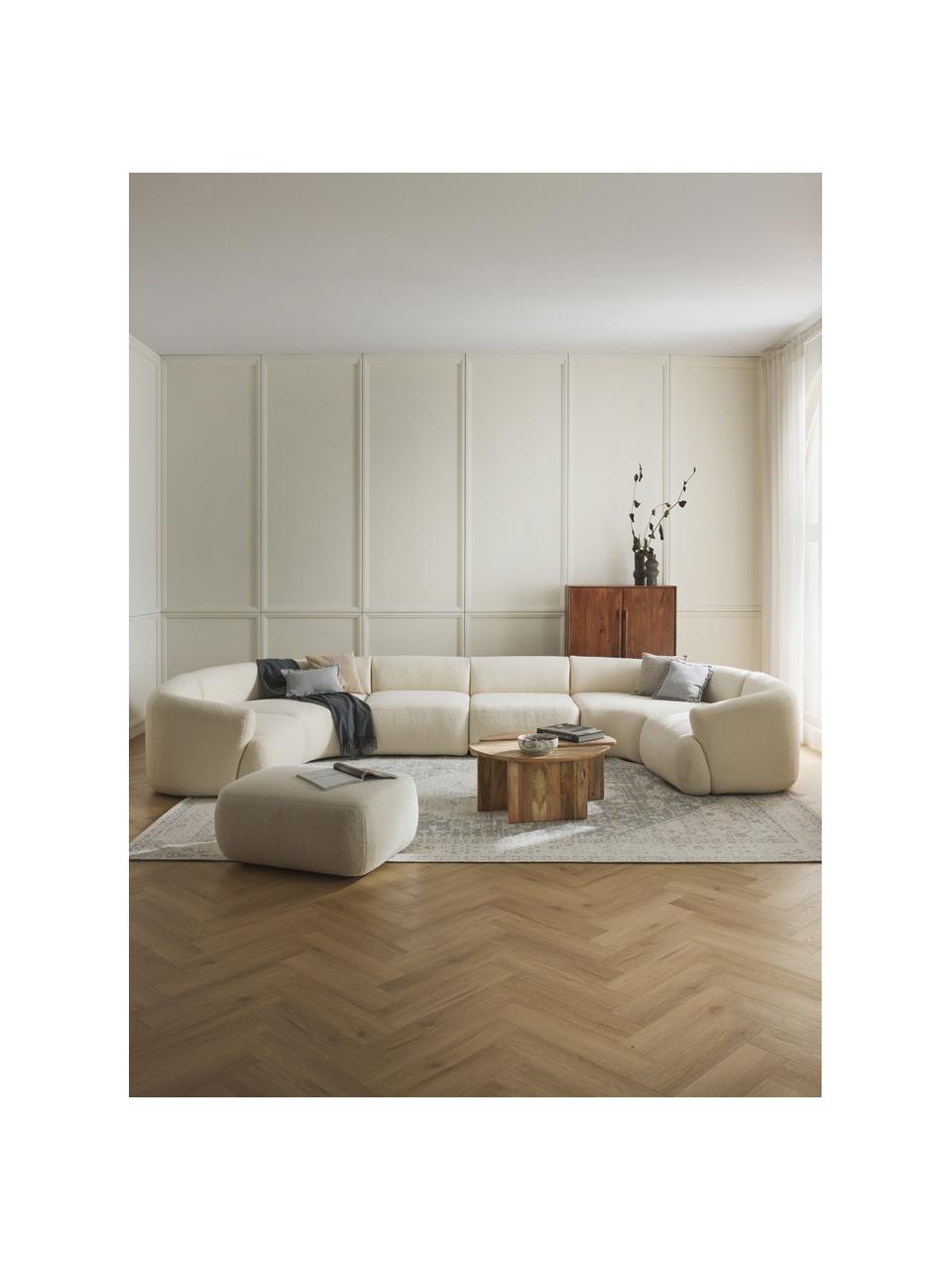Salon modulable XL Sofia, Peluche blanc cassé, larg. 450 x prof. 231 cm
