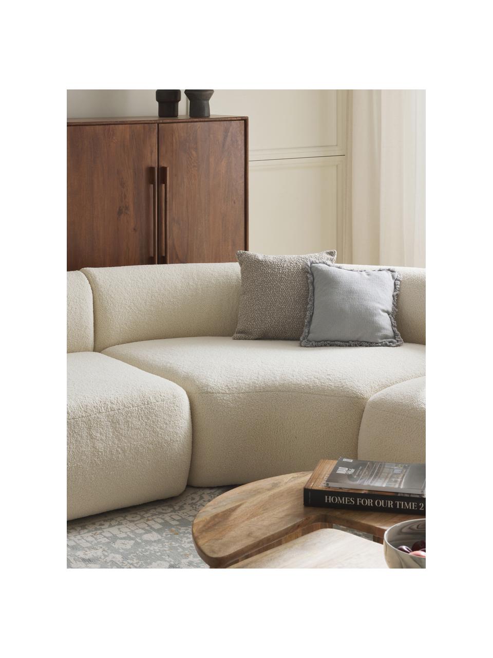 Salon modulable XL Sofia, Peluche blanc cassé, larg. 450 x prof. 231 cm