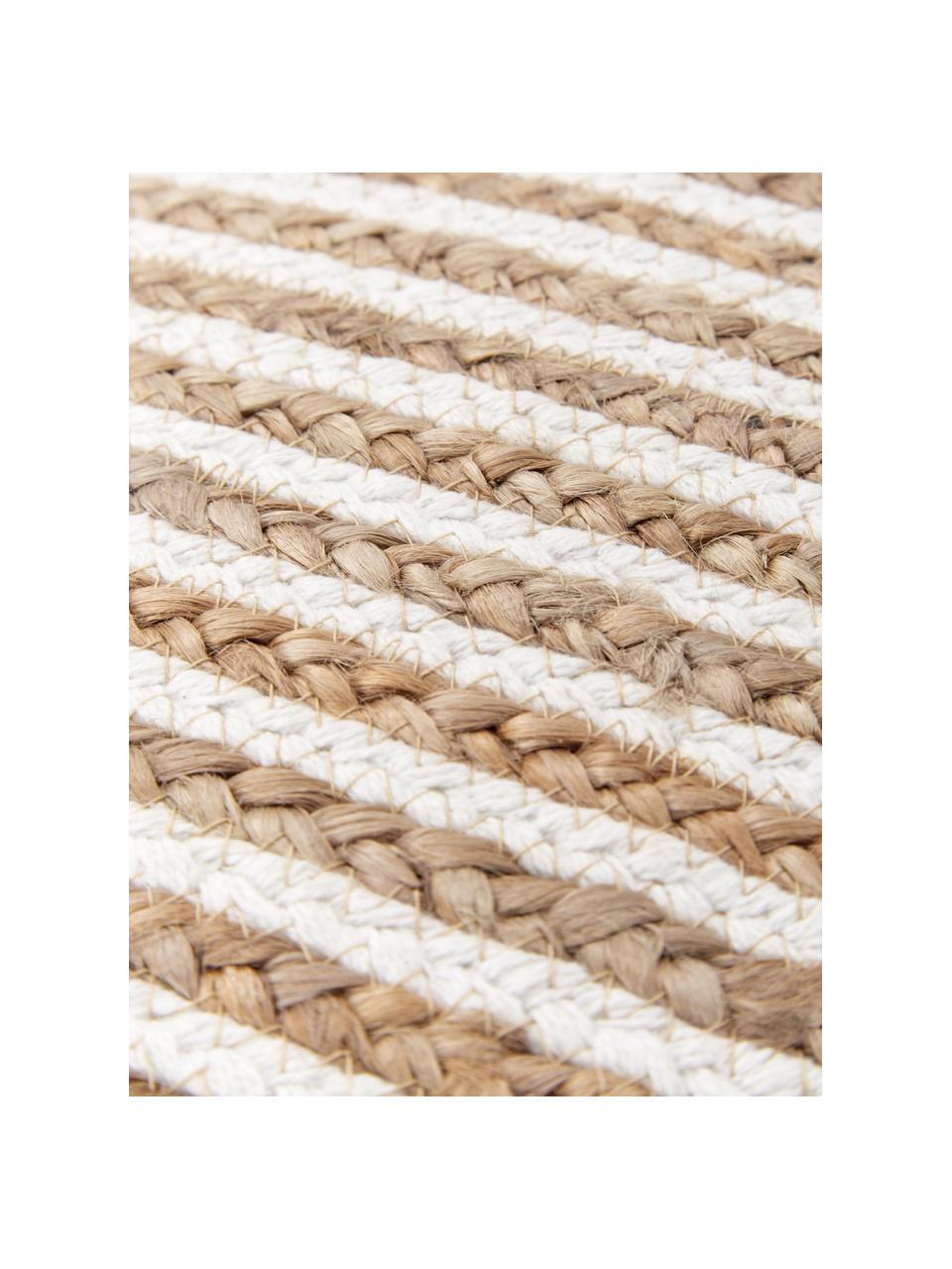 Housse de coussin 40x40 en jute Faeka, Brun, blanc, larg. 40 x long. 40 cm