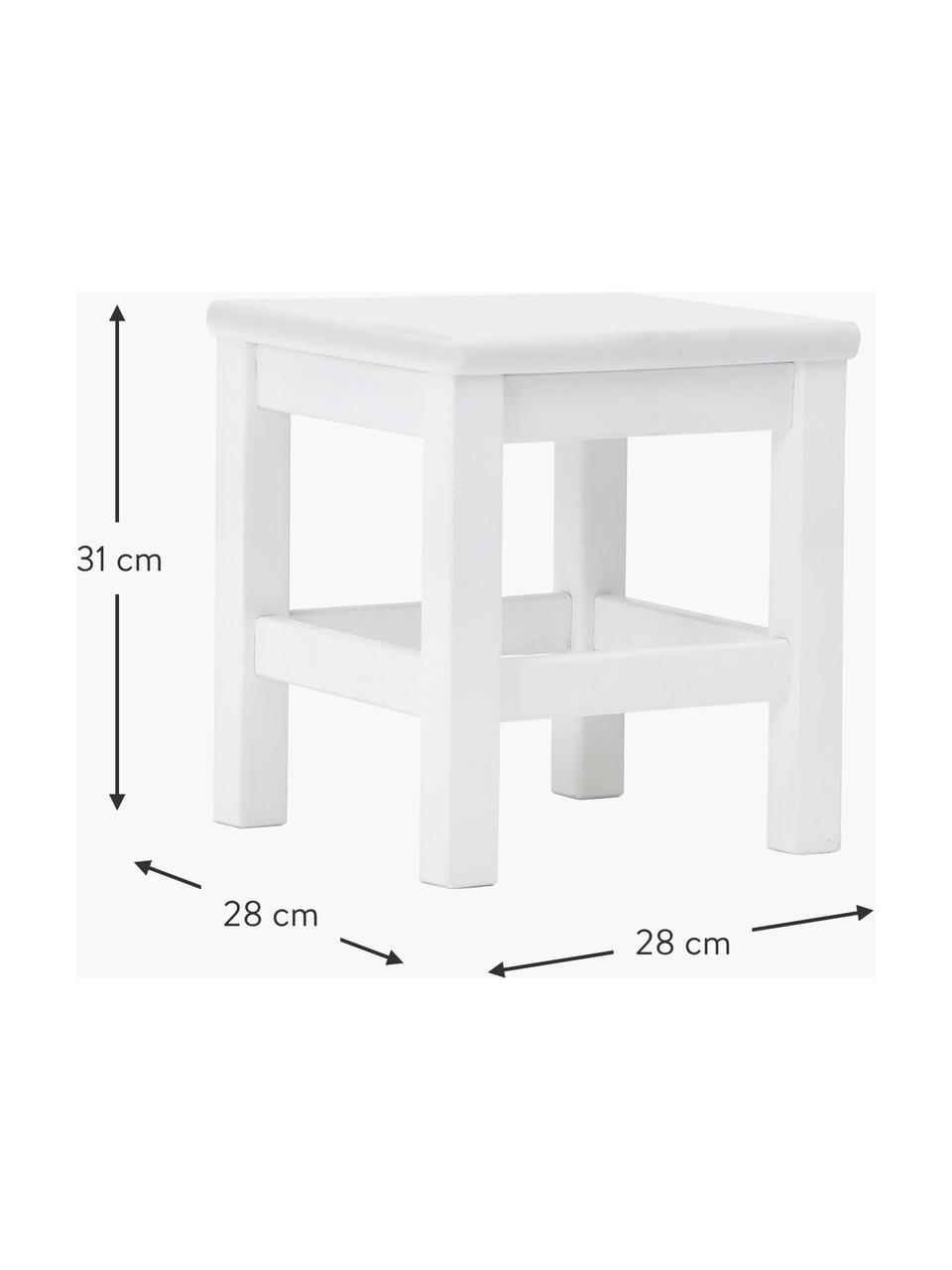 Kinderhocker Marie, Mitteldichte Holzfaserplatte (MDF), FSC-zertifiziert, Holz, weiss lackiert, B 28 x H 31 cm