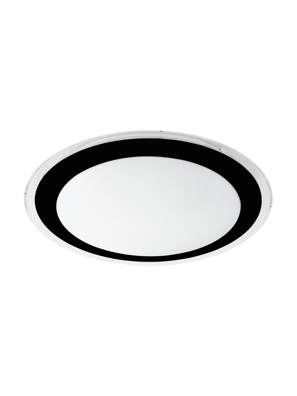 LED paneel Competa, Lampenkap: kunststof, Baldakijn: kunststof, Zwart, wit, Ø 34 x H 9 cm