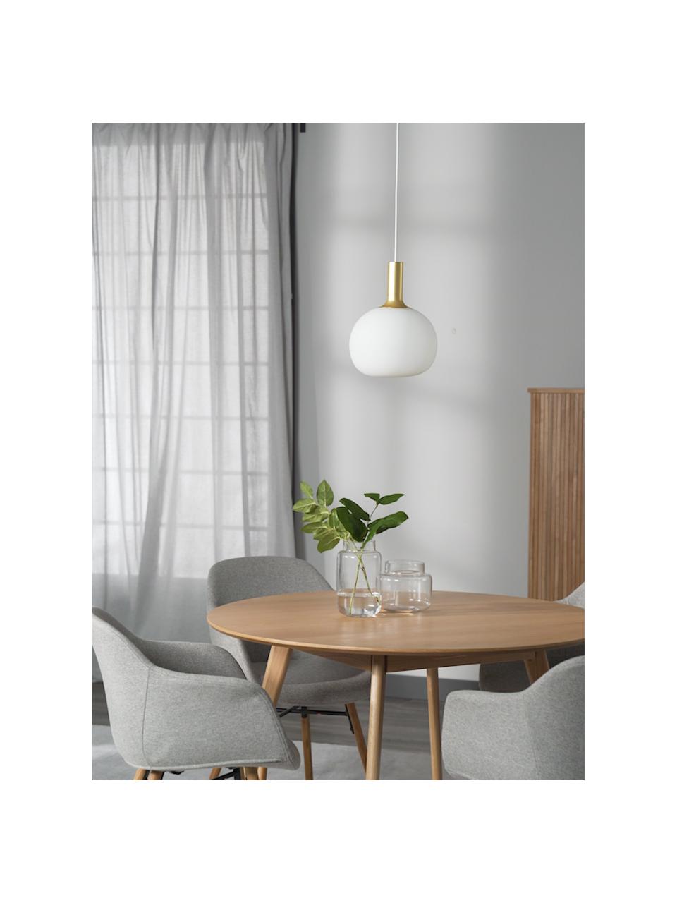 Kleine hanglamp Alton van opaalglas, Diffuser: opaalglas, Messingkleurig, wit, Ø 25  x H 33 cm