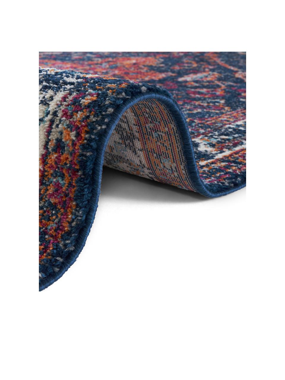 Teppich Azrow im Vintage Style, Flor: 100% Polypropylen, Dunkelblau, Rot, B 200 x L 290 cm (Grösse L)