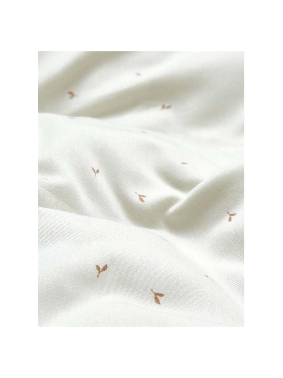 Parure de lit enfant satin de coton bio Flowing Leaf, 100 % satin de coton bio, certifié GOTS, Blanc, orange, larg. 100 x long. 135 cm + 1 taies d'oreiller 40 x 60 cm