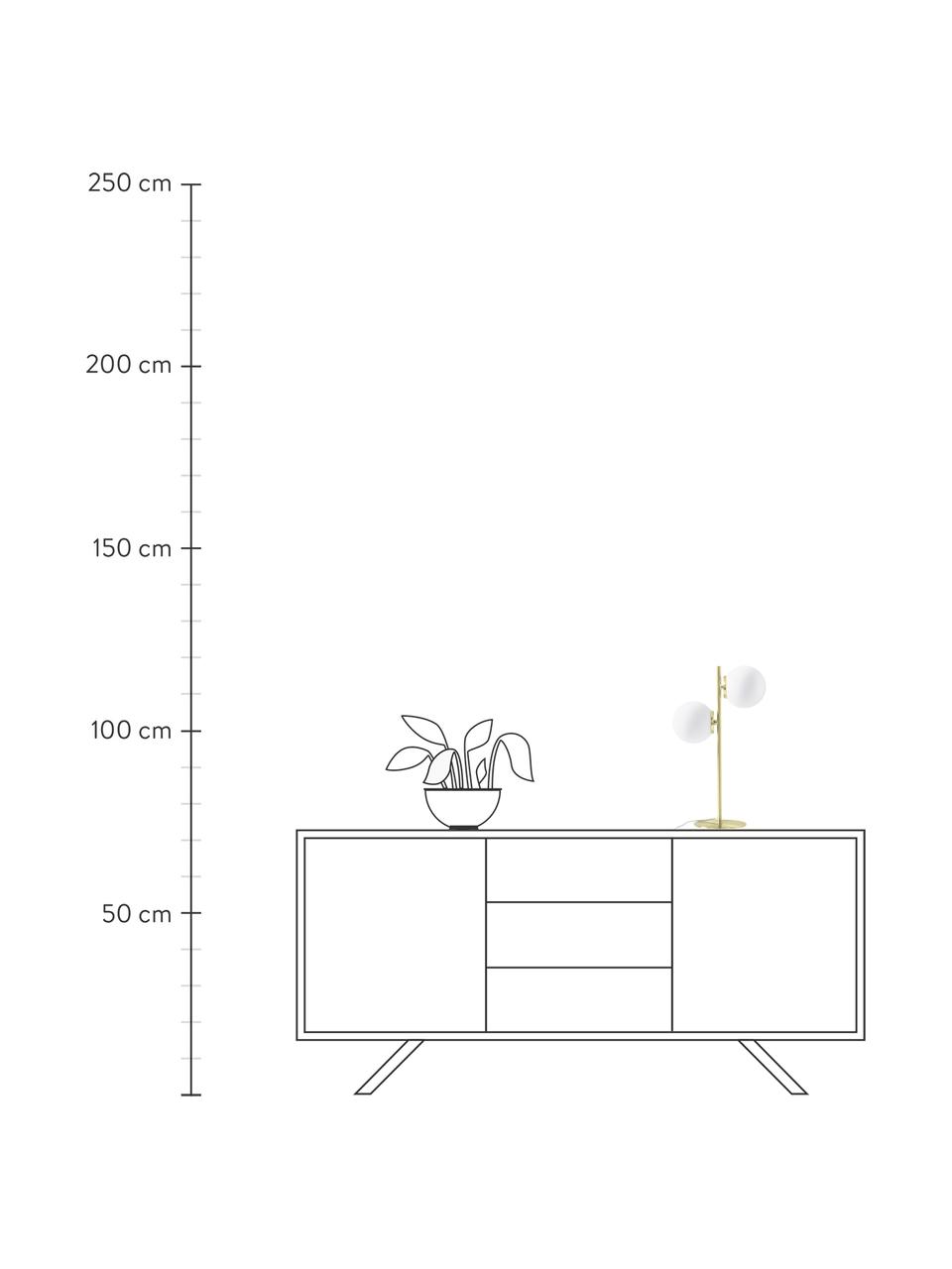 Lampe à poser en verre opalescent Atlanta, Blanc, couleur laitonnée, Ø 15 x haut. 45 cm