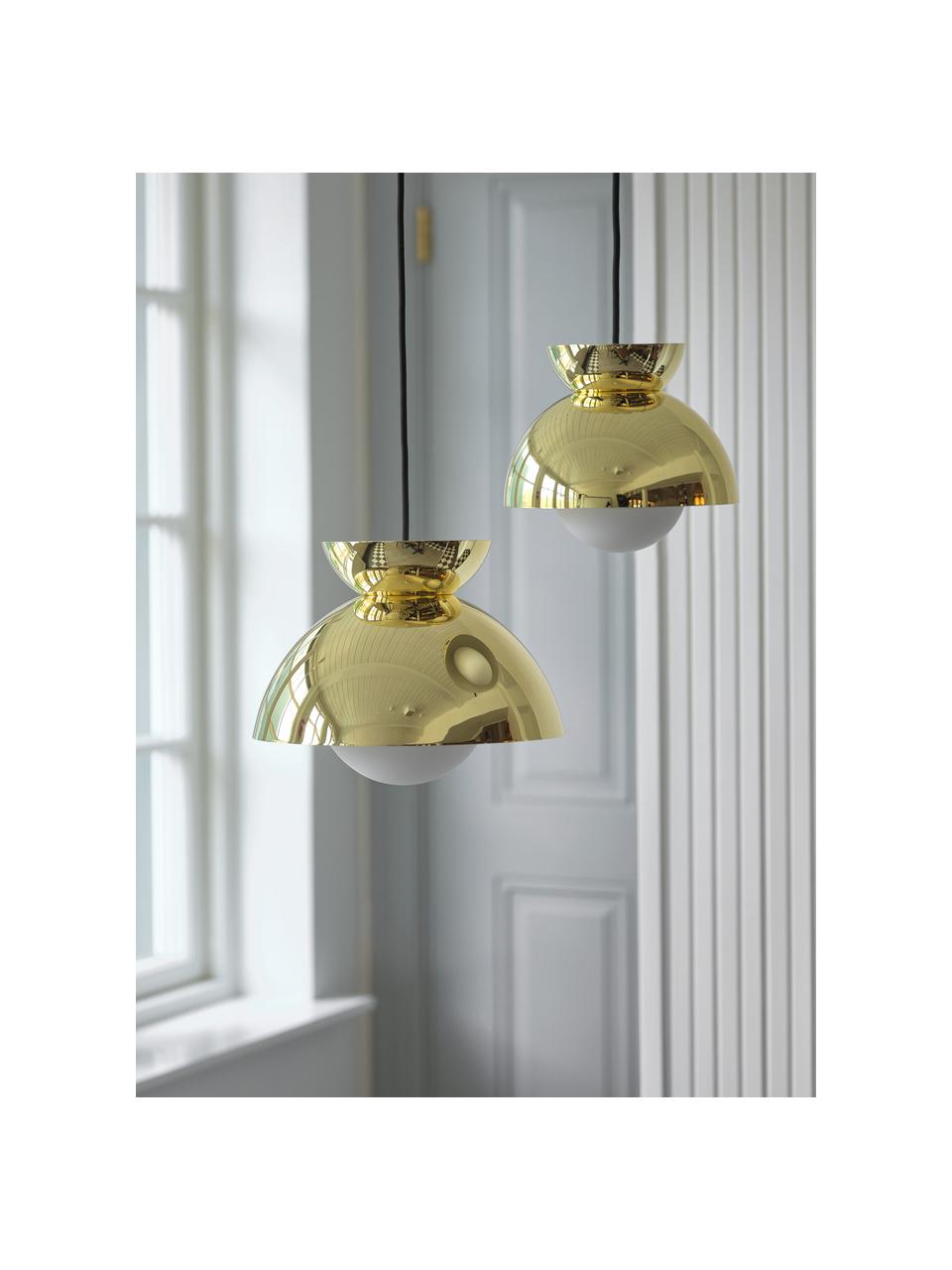 Kleine Design Pendelleuchte Butterfly, Lampenschirm: Metall, beschichtet, Goldfarben, glänzend, Ø 21 x H 19 cm