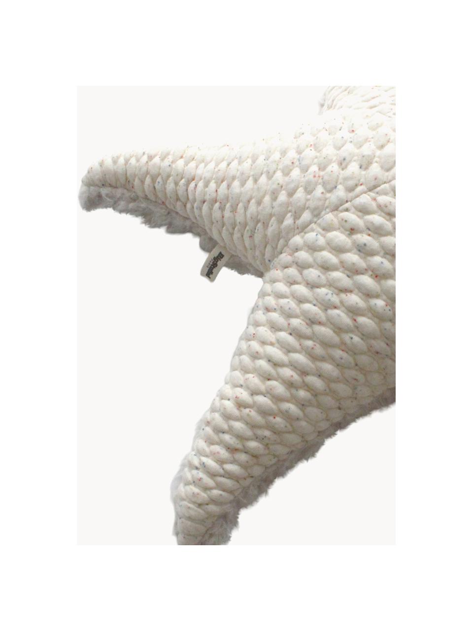 Handgefertigtes Kuschelkissen SeaStar, B 56 cm, Unten: Kunstpelz (100 % Polyeste, Cremeweiß gesprenkelt, Hellbeige, B 56 x H 17 cm