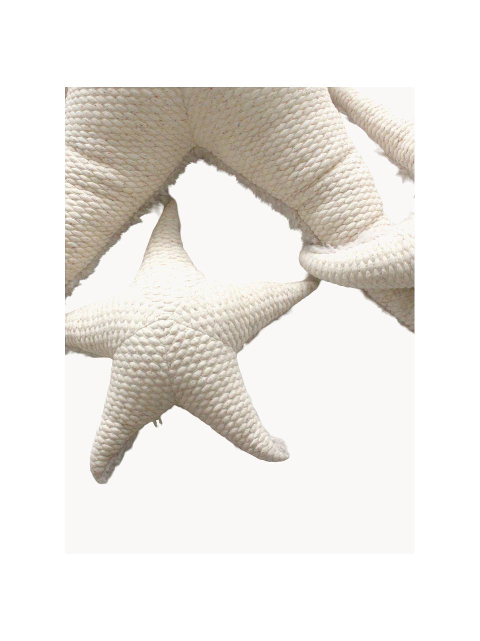 Handgefertigtes Kuschelkissen SeaStar, B 56 cm, Unten: Kunstpelz (100 % Polyeste, Cremeweiß gesprenkelt, Hellbeige, B 56 x H 17 cm