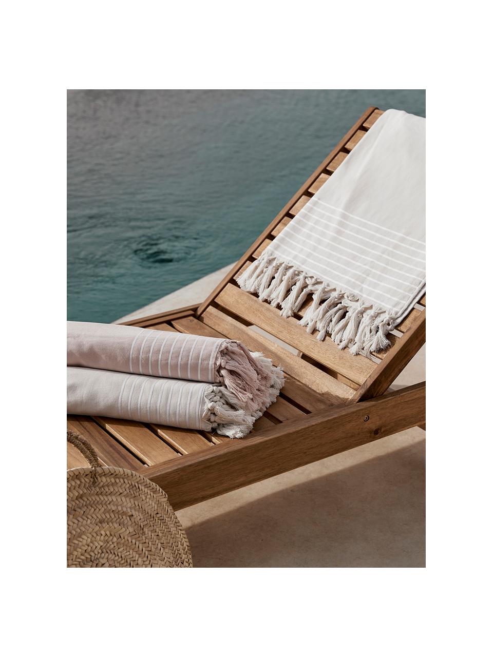 Plážový uterák so strapcami Freddy, Bledoružová, Š 100 x D 180 cm