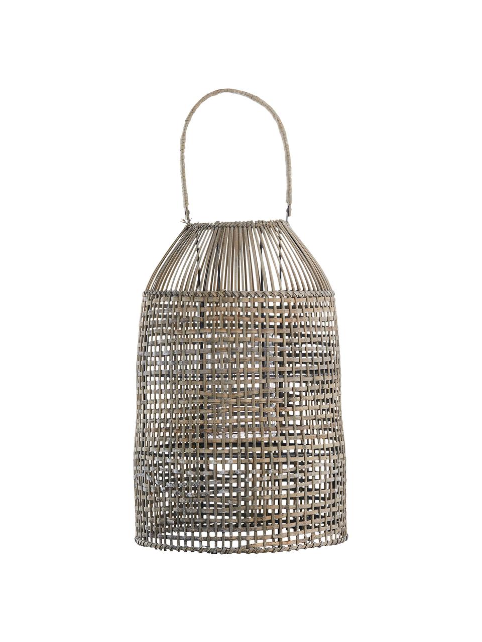 Lanterna fatta a mano in rattan Hazel, Struttura: rattan, Beige, Ø 30 x Alt. 45 cm