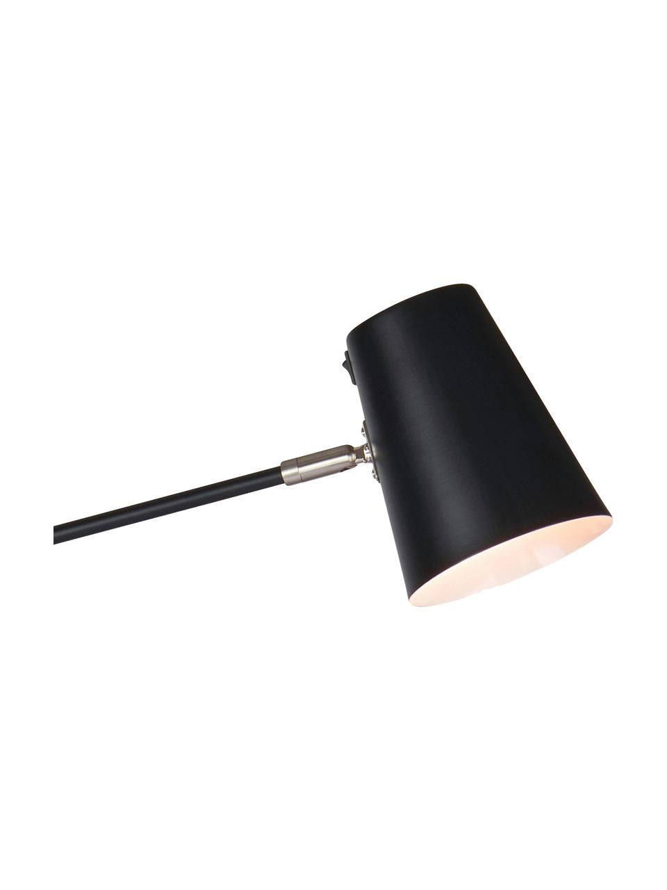 Lámpara de lectura Linear, con estante y conexión USB, Pantalla: metal recubierto, Negro, F 65 x Al 144 cm