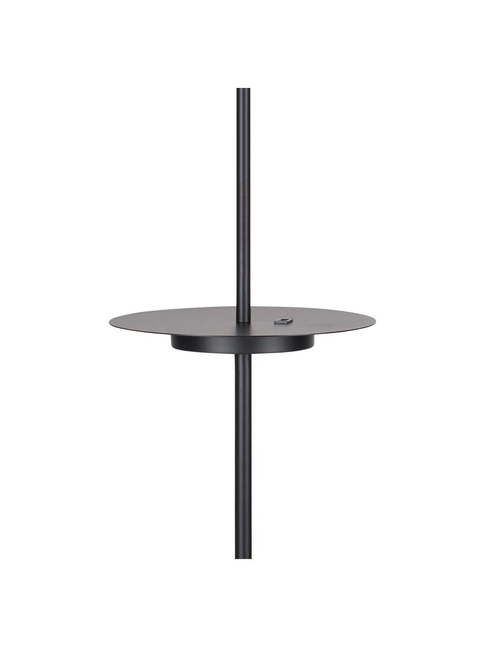 Lampa do czytania z półką i stacją ładującą Linear, Czarny, W 144 cm