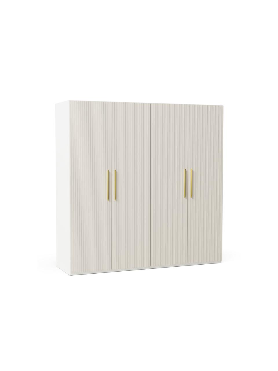Guardaroba componibile con ante battenti Simone, larg. 200 cm, in diverse varianti, Legno, beige, Interno Premium, alt. 236 cm