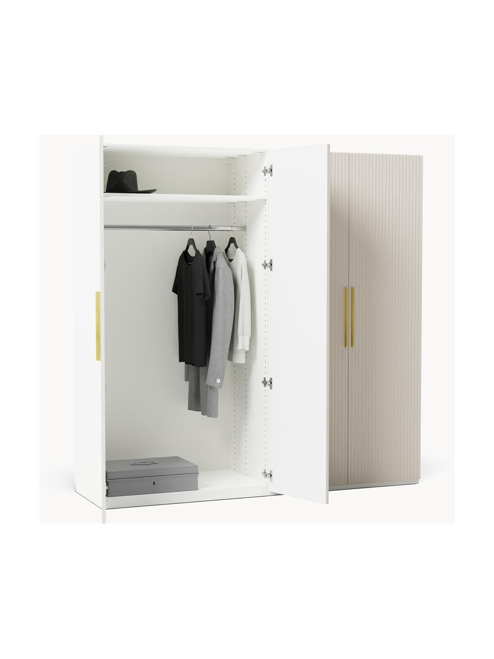 Modulárna šatníková skriňa s otočnými dverami Simone, šírka 200 cm, niekoľko variantov, Drevo, svetlobéžová, Premium, Š 200 x V 200 cm