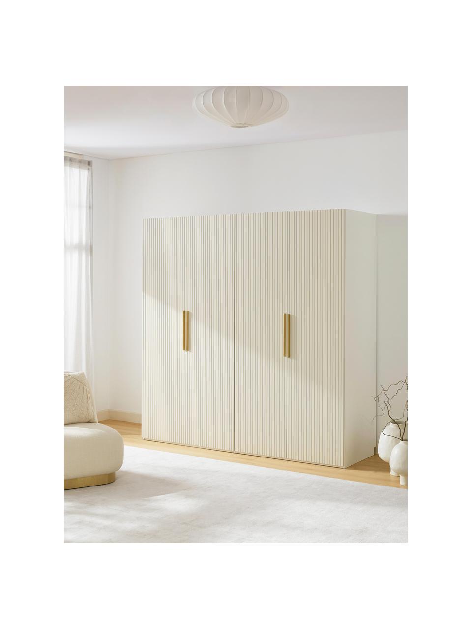 Guardaroba componibile con ante battenti Simone, larg. 200 cm, in diverse varianti, Legno, beige chiaro, Interno Premium, larg. 200 x alt. 200 cm