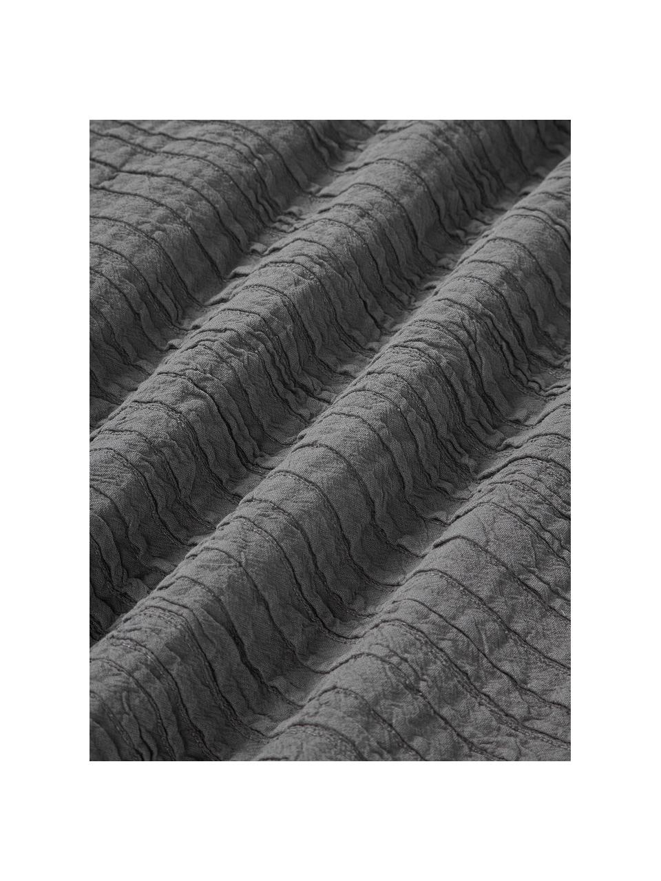 Plisovaný bavlněný povlak na polštář Artemis, 99 % bavlna, 1 % polyester, Antracitová, Š 30 cm, D 50 cm
