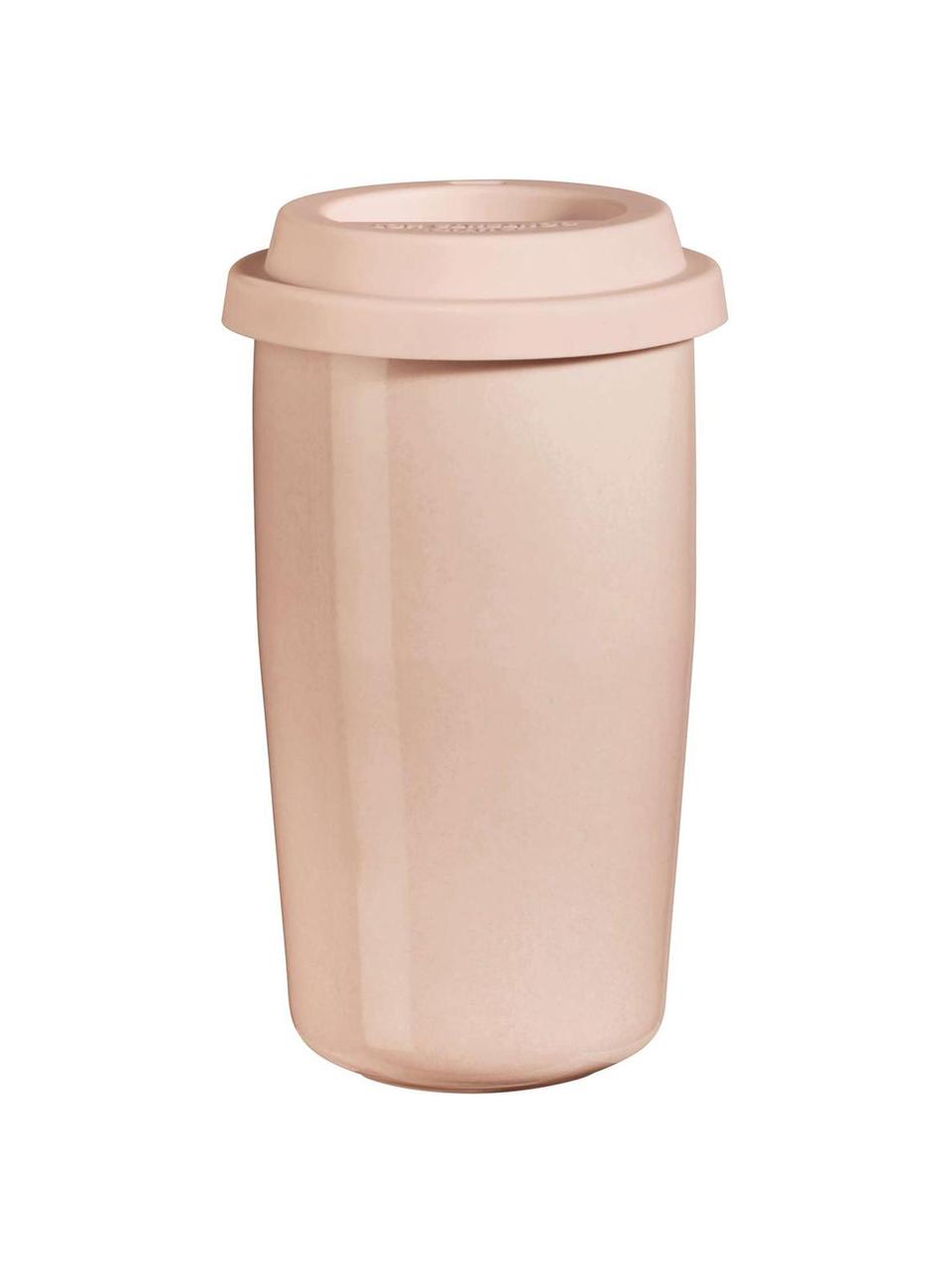 Tazza termica rosa lucido Therimo, Porcellana, silicone, Rosa, Ø 9 x Alt. 15 cm, 350 ml