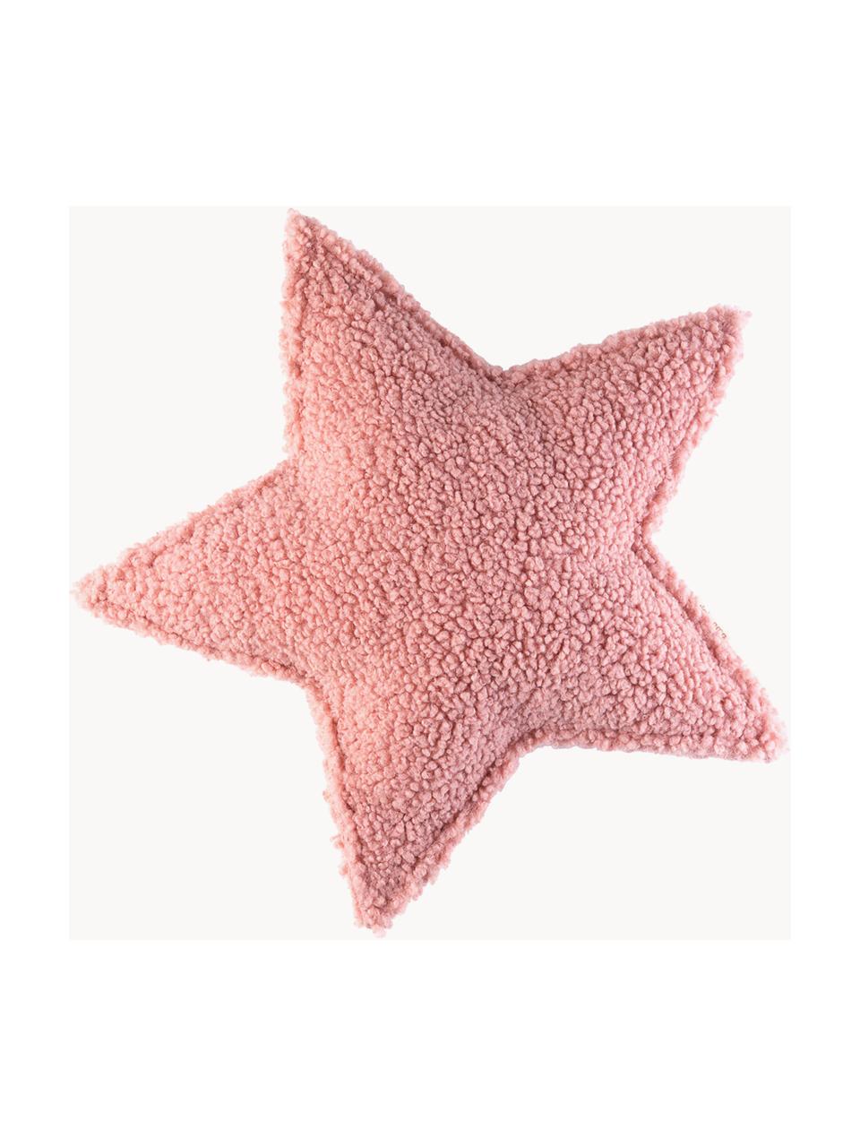 Plyšový mazlicí polštář Star, Světle růžová, Š 37 cm, D 40 cm