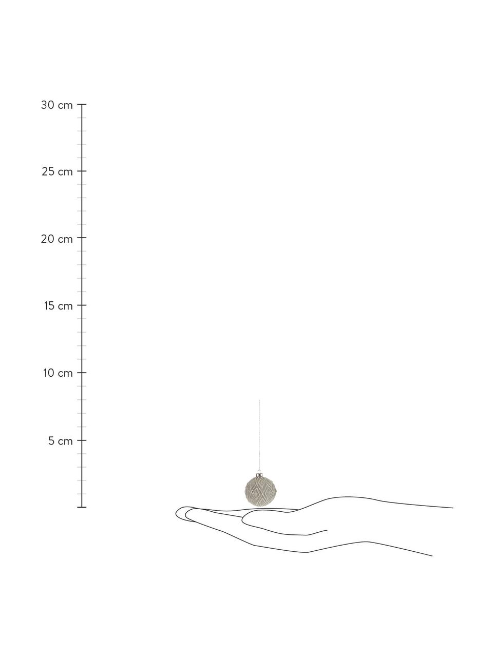 Vianočné ozdoby Gulina, Ø 8 cm, 3 ks, Sivá, odtiene striebornej, Ø 8 cm, V 8 cm