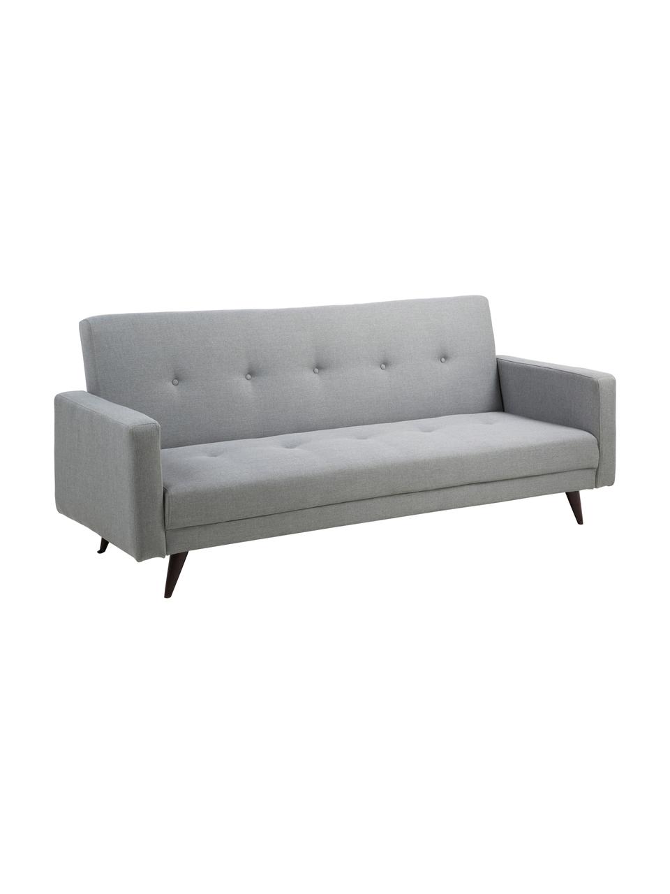 Sofa rozkładana Leconi (3-osobowa), Tapicerka: poliester, Nogi: drewno kauczukowe, lakier, Jasny szary, S 217 x G 89 cm