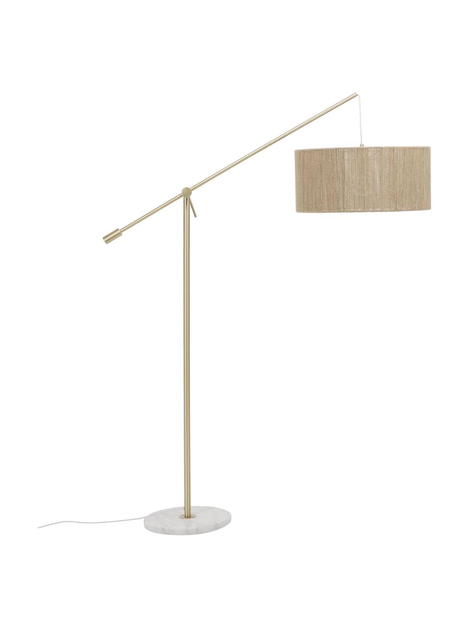 Lampa podłogowa łukowa z marmurową podstawą Lisana, Beżowy, Ø 50 x W 171 cm