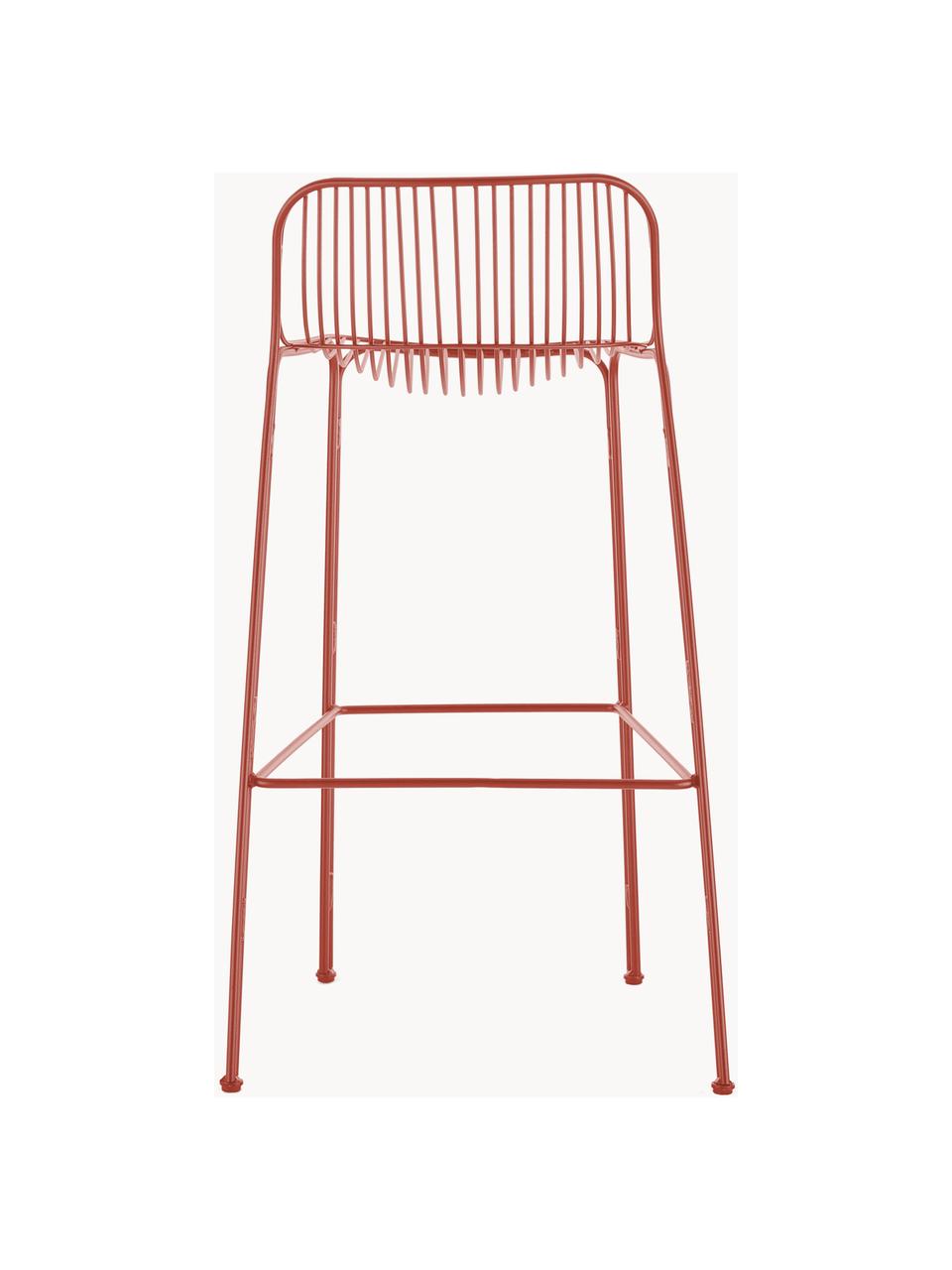 Ogrodowe krzesło barowe Hiray, Stal ocynkowana, lakierowana, Rdzawoczerwony, S 57 x W 96 cm