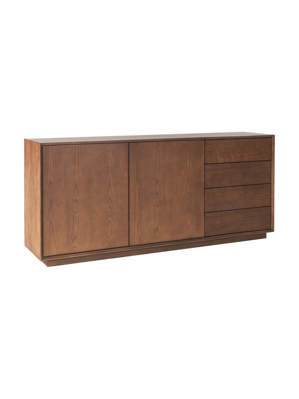 Sideboard Noel aus Eschenholzfurnier, Korpus: Mitteldichteholzfaserplat, Dunkles Holz, B 180 x H 79 cm