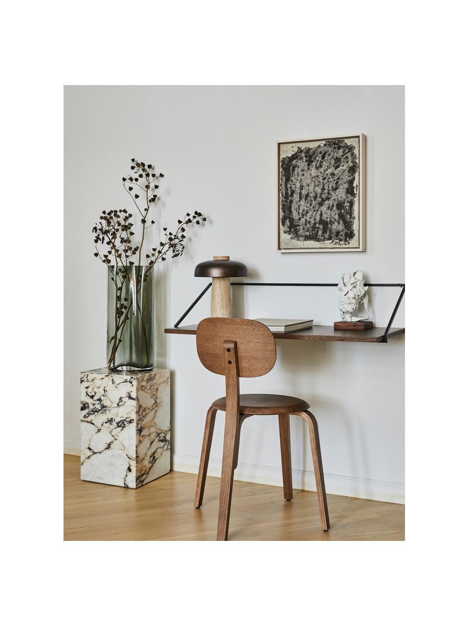 Nástěnný psací stůl ze dřeva a kovu Rail, Tmavé dřevo, Š 92 cm, H 45 cm