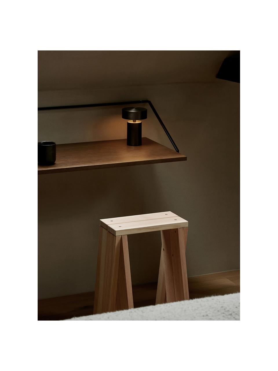 Wandbureau Rail van hout en metaal, Tafelblad: MDF, eikenhoutfineer, Frame: gepoedercoat metaal, Donker hout, B 92 x D 45 cm