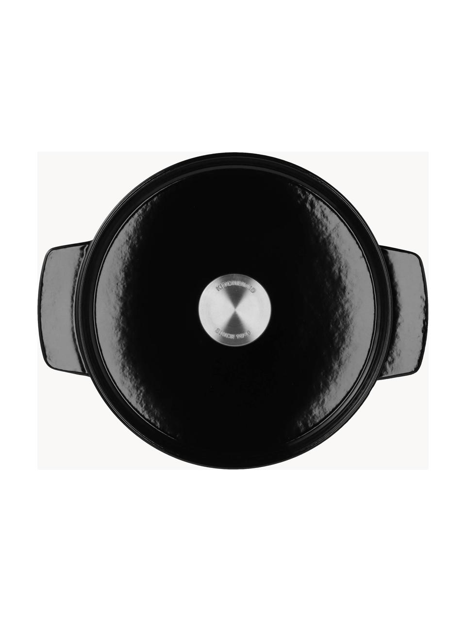 Garnek z powłoką zapobiegającą przywieraniu Doelle, Żeliwo z ceramiczną powłoką zapobiegającą przywieraniu, Czarny, Ø 22 x W 15 cm